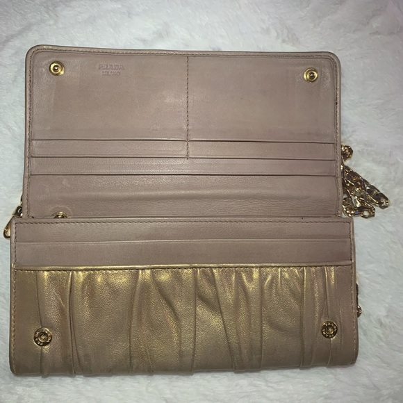 SOLD Authentic Prada wallet on a gold chain - Picture 3 of 10